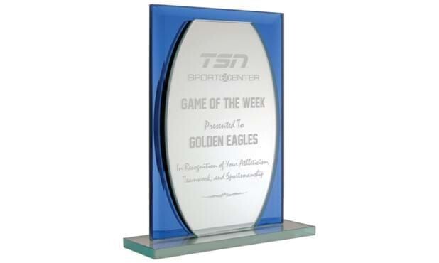 Halifax Series Blue Mirror Glass Award: 6-5/8"-103036