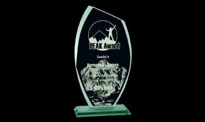 Manchester Series Jade Glass Award: 5-3/8" x 10"-103032