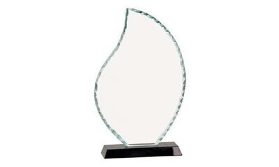 Flame Facet Glass Award on Black Base: 10-1/2"-103072