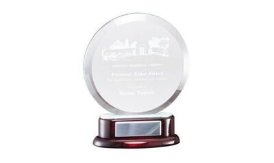 Round Jade Glass Award: 7-3/4"-103199