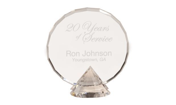 Round Crystal on Diamond Base: 7-1/2"-103208