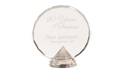 Round Crystal on Diamond Base: 7-1/2"-103208
