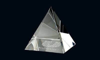 Pyramid Series Optic Crystal Paperweight: 2-3/4" x 3"-105915