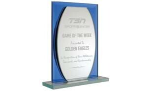 Halifax Series Blue Mirror Glass Award: 4-7/8"-105959