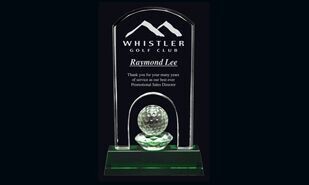 Emerald Hills Series Optic Crystal Golf Award: 9-1/4"-105952