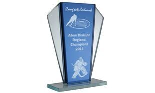 Amherst Series Blue Mirror Glass Award: 7"-105962