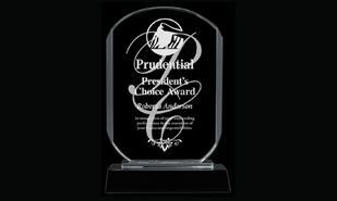 Sanford Series Clear and Black Glass Award: 12"-105976