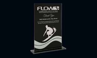Terra Nova Series Black and Mirror Glass Award: 6" x 8"-105968