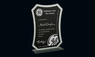 Avalon Series Black and Mirror Glass Award: 4-3/4" 6-3/8"-105978