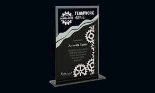 Gros Morne Series Black and Mirror Glass Award: 5-1/2" x 7-1/4"-105973