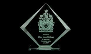 Acadian Series Jade Glass Award: 8-3/4" x 8-3/8"-105986