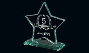 Star Series Jade Glass Award: 7" x 7"-105997