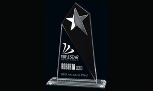 Vision Series Clear and Black Glass Award: 8-3/8"-105999