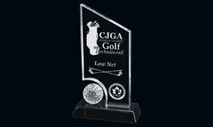 Hidden Lake Series Glass Golf Award: 9-5/8"-106027