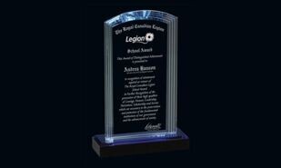 West Palm Series Clear and Blue Crystal Award: 9-1/4"-107645