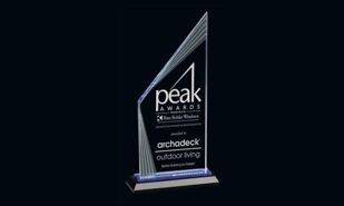 Key Largo Series Clear and Blue Optic Crystal Award: 9-1/8"-107646