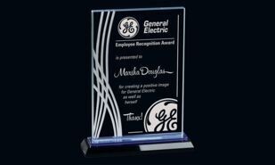 Boca Raton Series Clear and Blue Crystal Award: 8-5/8"-107649