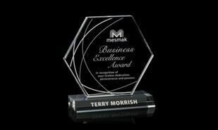 Hexagon Optic Crystal Award: 9" x 8"-107688