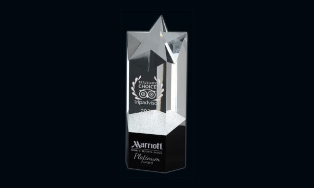 Dynasty Star Glass Award: 3-1/4" x 7-1/2"-101528