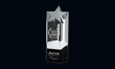 Dynasty Star Glass Award: 3-1/4" x 7-1/2"-101528