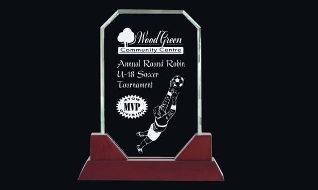 Hudson Series Rosewood and Glass Award: 8" x 9-3/4"-101710