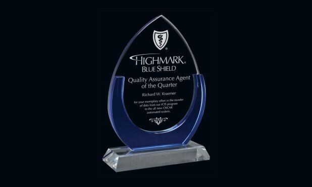 Cape Cod Series Glass Award: 6-3/8" x 9-3/16"-102019