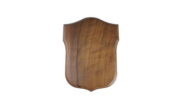 Solid Walnut Heraldic Shield Plaque: 7" x 9"-100139