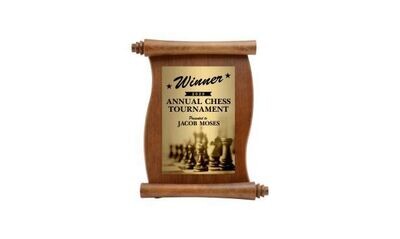 Walnut Finish Scroll Plaque: 5" x 7"-100203