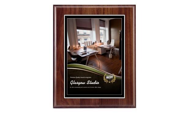 Genuine Walnut Traditional Bevel Plaque: 12" x 15"-100207