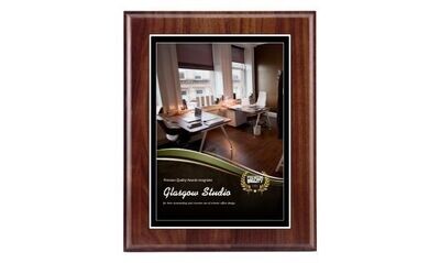 Genuine Walnut Traditional Bevel Plaque: 12" x 15"-100207