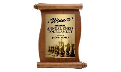 Walnut Finish Scroll Plaque: 11" x 15"-100228