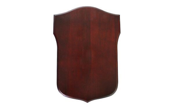 Solid Walnut with Rosewood Finish Heraldic Shield Plaque: 18" x 24"-100770