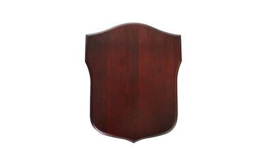 Solid Walnut with Rosewood Finish Heraldic Shield Plaque: 10" x 12"-100773