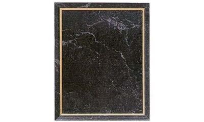 Black Marble Laminate Plaque with Gold Trim: 7" x 9"-101359