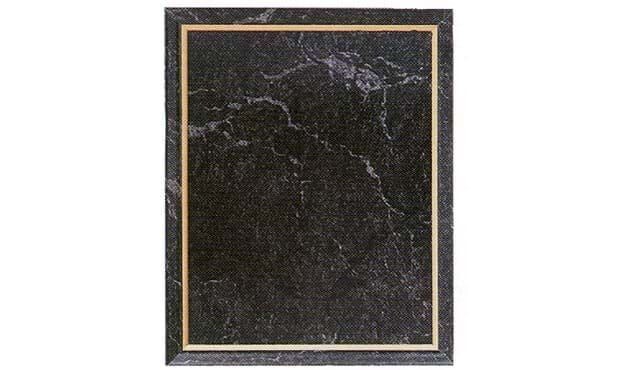 Black Marble Laminate Plaque with Gold Trim: 9" x 12"-101361