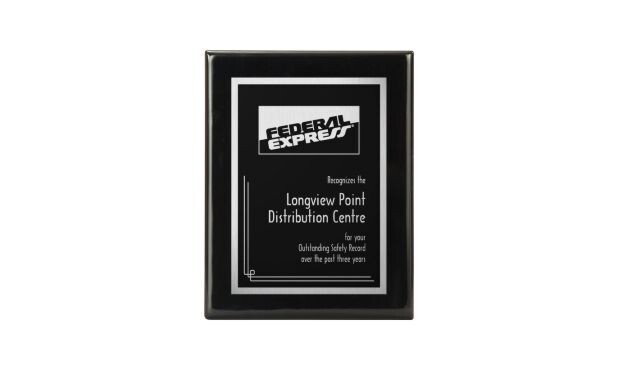 Black Piano Finish Plaque: 8" x 10-1/2"-101374
