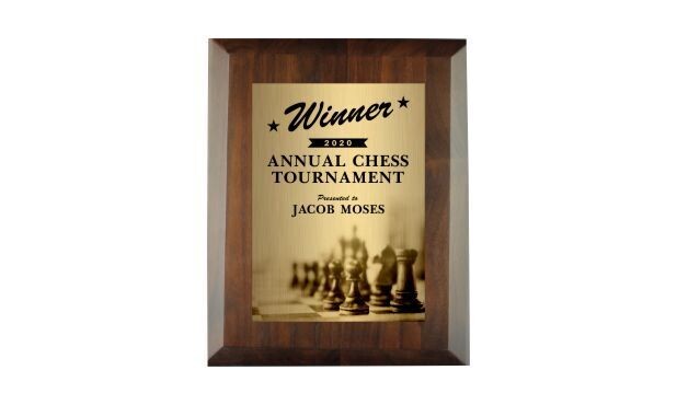 Solid Walnut Executive Edge Plaque: 8" x 10"-101782