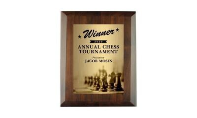 Solid Walnut Executive Edge Plaque: 8" x 10"-101782