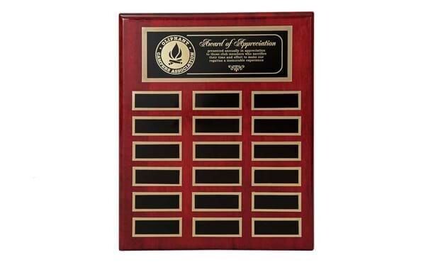 Rosewood Piano Finish Annual Plaque: 12" x 15"-101742