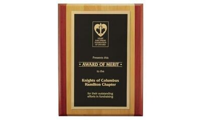 Red Alder & Rosewood Regular Edge Plaque: 7" x 9"-101804