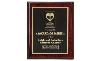 Rosewood Piano Finish Plaque: 5" x 7"-102774