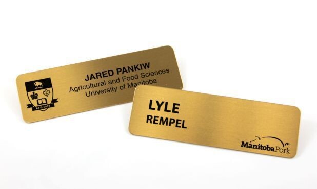 Brass Name Tag with Magnetic Back: 3" x 1"-100263