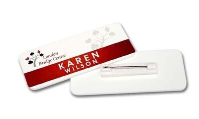 Ultrawhite Name Tag with Pin Back: 3" x 1-1/4"-100280