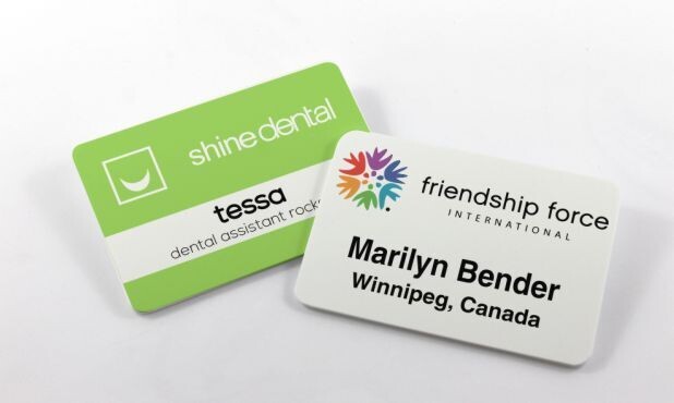 Ultrawhite Name Tag with Pin Back: 3" x 2"-100282