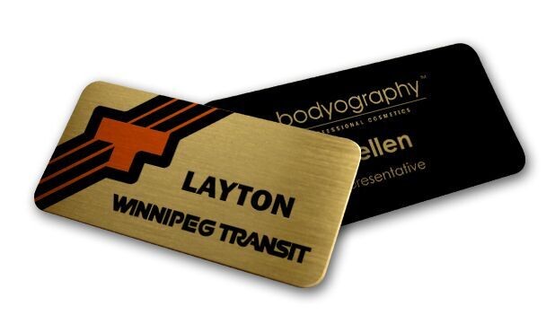 Brass Name Tag with Pin Back: 3" x 1-1/2"-100264