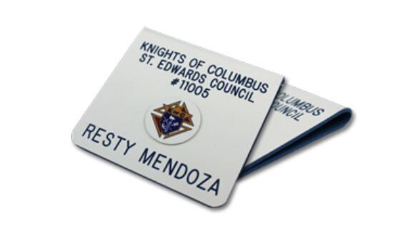 Fold Over Pocket Clip Name Tag: 3" x 3"-103192