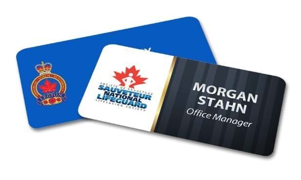 White Aluminum Name Tag with Pin Back: 3" x 1-1/2"-103050