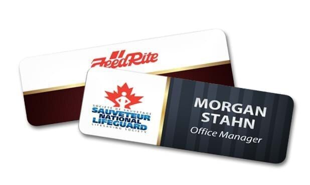 White Aluminum Name Tag with Pin Back: 3" x 1"-103051