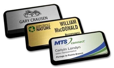 Black Plastic Badge Holder with Magnetic Back: 3-5/16" x 1-13/16"-103155