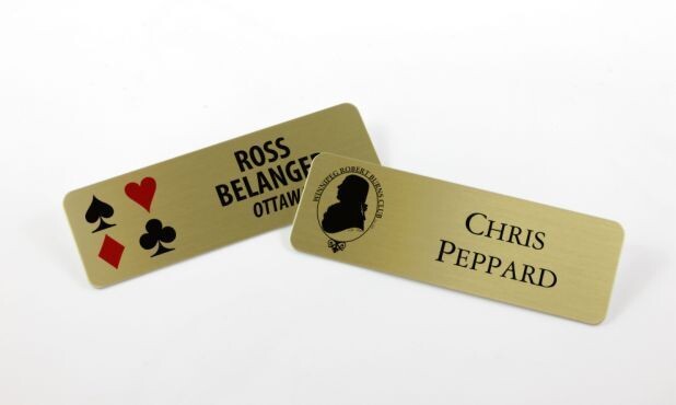 Gold Aluminum Name Tag with Magnetic Back: 3" x 1"-106272